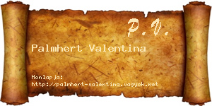 Palmhert Valentina névjegykártya